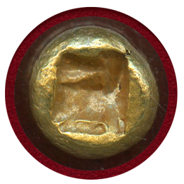 リディア王国 紀元前610-546年 1/12ステーター エレクトラム貨 ライオン NGC AU