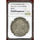 【SOLD】オーストリア 1773年 AS ターラー銀貨 マリア・テレジア NGC AU55