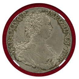オーストリア領ネーデルラント 1750年 ドゥカトン銀貨 マリア・テレジア NGC AU53