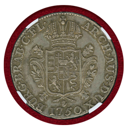オーストリア領ネーデルラント 1750年 ドゥカトン銀貨 マリア・テレジア NGC AU53