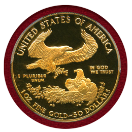 アメリカ 1987 $50金貨 PCGS PR70DCAM Mercantiサイン