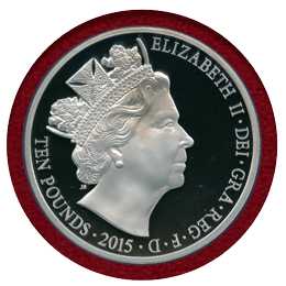 イギリス 2015年 10ポンド(5オンス) 銀貨 エリザベス2世最長在位記念 NGC PF70UC