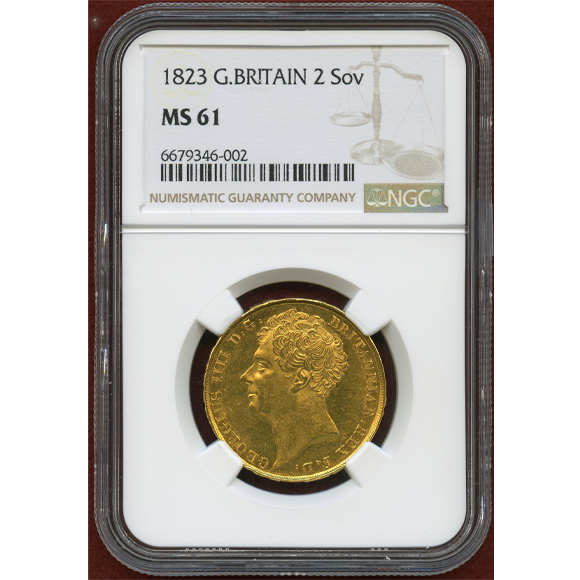 JCC | ジャパンコインキャビネット / イギリス 1823年 2ポンド 金貨 ジョージ4世 NGC MS61