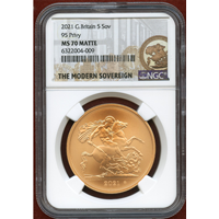 イギリス 2021年 5ポンド 金貨 生誕95年記念 Privy NGC MS70MATTE