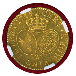 フランス 1749W ルイドール 金貨 ルイ15世 NGC MS63