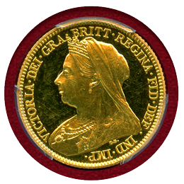 イギリス 1893年 1/2ソブリン 金貨 ヴィクトリア オールドヘッド PCGS PR63DCAM