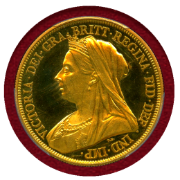 イギリス 1893年 5ポンド 金貨 ヴィクトリア オールドヘッド PR62DCAM