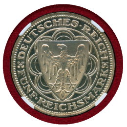 ワイマール共和国 1927A 5マルク 銀貨 ブレーマーハーフェン NGC PF65UC