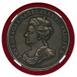 イギリス (1702) 銀メダル アン女王 ムーズ川の戦い NGC AU DETAILS