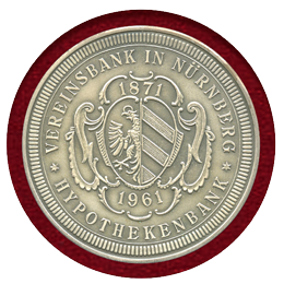 【SOLD】ドイツ ニュルンベルク 2ターラー銀貨 都市景観 1961年 リストライク銀メダル