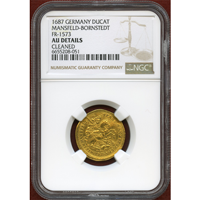 ドイツ マンスフェルト-ボルンステッド 1687年 ダカット金貨 NGC AU Details