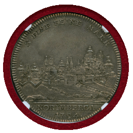 ドイツ ニュルンベルク 1754年 ターラー 銀貨 都市景観 NGC AU55