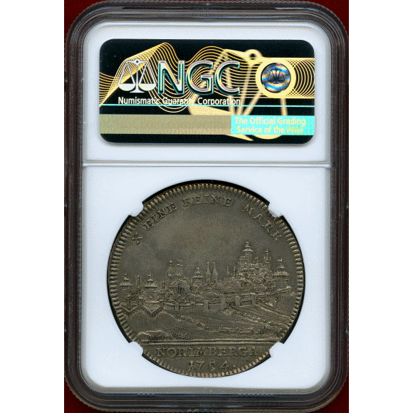 JCC | ジャパンコインキャビネット / ドイツ ニュルンベルク 1754年 ターラー 銀貨 都市景観 NGC AU55