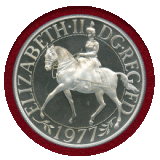 イギリス 1977年 25ペンス 銀貨 エリザベス2世在位25周年記念 PR68DCAM