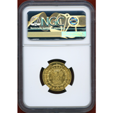 スペイン 1801M FA/MF 2エスクード金貨 カルロス4世 NGC MS63