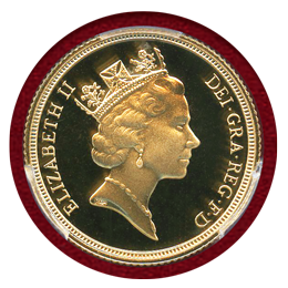 イギリス 1988年 ソブリン 金貨 エリザベス2世 PCGS PR70DCAM