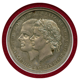 イギリス 1966年 パターン 試作クラウン銀貨 エリザベス2世 NGC SP63