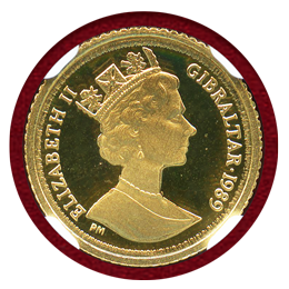 ジブラルタル 1989年 金貨 ウナとライオン NGC PF68UC