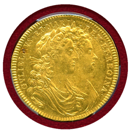 イギリス 1689年 金メダル ウィリアム&メアリー戴冠記念 PCGS AU58+