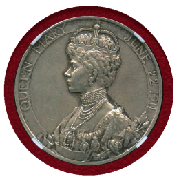 イギリス 1911年 銀メダル ジョージ5世戴冠記念 NGC MS61MATTE