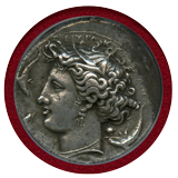 【SOLD】古代ギリシャ シラクサ 紀元前405-370年 10ドラクマ銀貨 アレトゥーサ ChXF