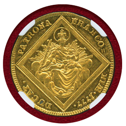 【SOLD】ドイツ ヴュルツブルク 1777年 ダカット 金貨 聖母マリアとキリスト像 MS62