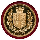 イギリス 2002年 5ポンド 金貨 エリザベス2世 即位50周年記念 シールド PR70DCAM