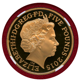 イギリス 2015年 5ポンド 金貨 チャーチル没後50年記念 NGC PF70UC