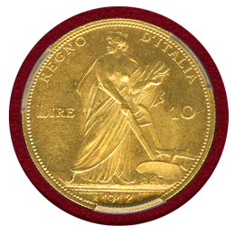 イタリア 1912R 10リレ 金貨 豊穣の女神 PCGS MS64+