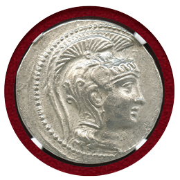 古代ギリシャ アッティカ アテネ 紀元前2～1世紀 4ドラクマ 銀貨 フクロウ NGC AU
