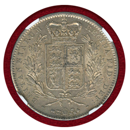 【SOLD】イギリス 1847年 クラウン 銀貨 ヴィクトリア ヤングヘッド NGC AU58