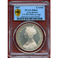 【SOLD】イギリス 1847年 銀貨 ヴィクトリア ゴシッククラウン UNDECIMO PR63