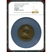 【SOLD】フランス 1789年 銅メダル ルイ16世ファミリー パリ訪問記念 NGC AU58BN