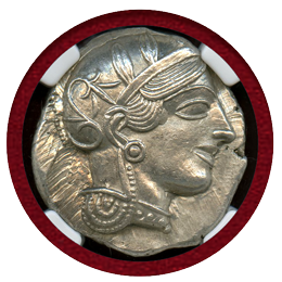 古代ギリシャ アッティカ アテネ 440-404BC 4ドラクマ 銀貨 フクロウ NGC MS★