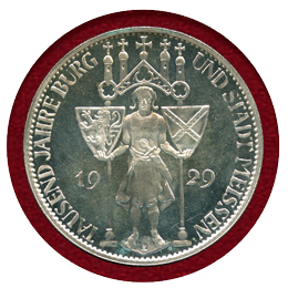 ドイツ ワイマール共和国 1929E 5マルク 銀貨 マイセン プルーフ