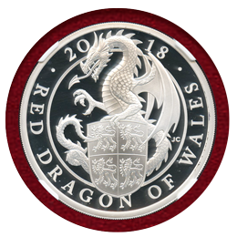 【SOLD】イギリス 2018年 2ポンド 銀貨 クイーンズビースト ドラゴン NGC PF70UC