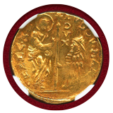 イタリア ヴェネチア 1789-97年 ゼッキーノ金貨 ルドヴィーコ・マニン NGC MS63